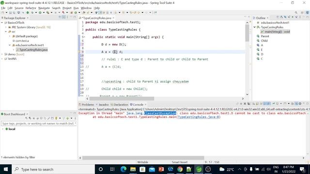 Type casting  ClassCastException in Java