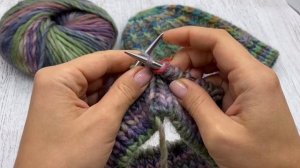 Шапка спицами за 30 минут - теплая шапка из толстой пряжи