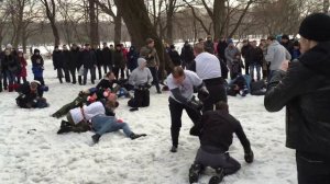 Кулачный бой в Москве 22.02.15, первая стенка RFC