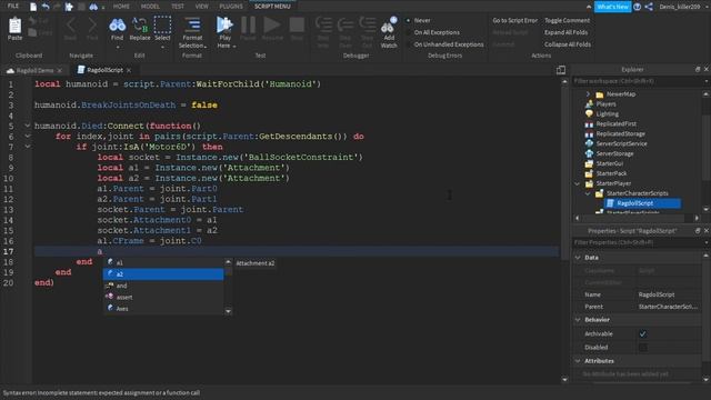 How to make a ragdoll in Roblox Studio! смотреть онлайн