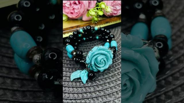 Многорядный браслет из черного агата. Ручная работа. Украшение от GALS-collection 27-10-2023 смотреть онлайн