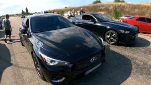 Infiniti Q50 3 0 turbo vs Mustang 2 3 turbo stage 1