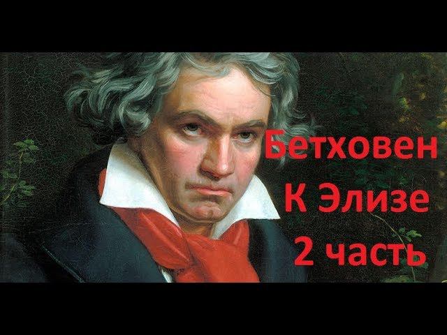 Бетховен - К Элизе. 2 часть. Видеоурок на фортепиано.