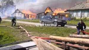 Сильнейший пожар Свердловская область в Артинском районе. Здесь сгорело 10 домов.