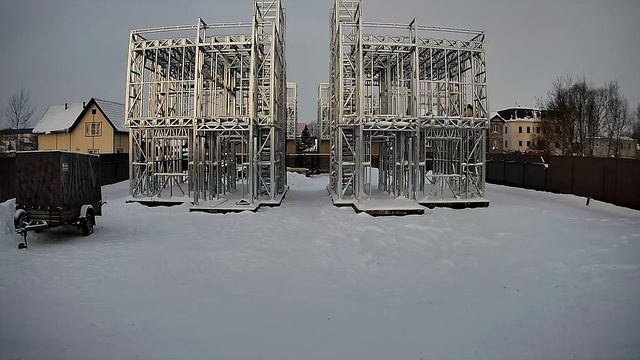 Обшивка плитами ЦСП каркаса домокомплекта из ЛСТК. смотреть онлайн