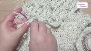 Очень объемные шишечки крючком, элемент подходит для вязания сумок