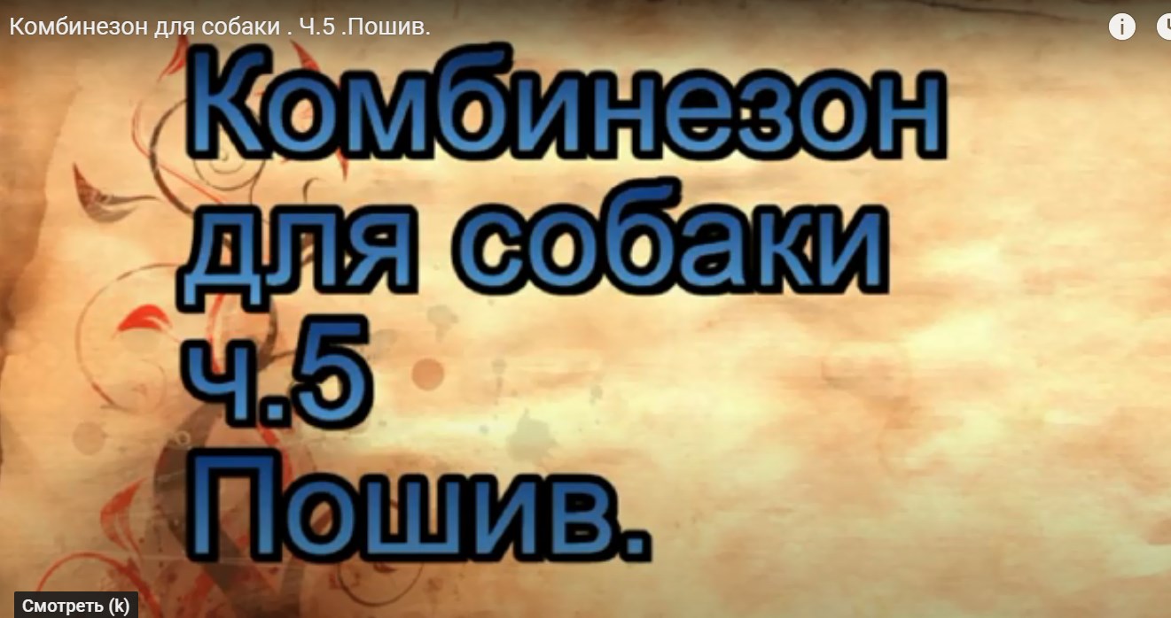 Комбинезон для собаки . 5часть пошив.mp4