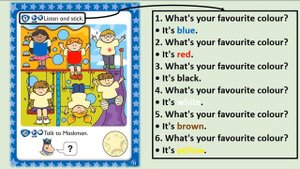 Kid's Box Starter - Unit 3 - My Colours - 9 - Listen and stick.