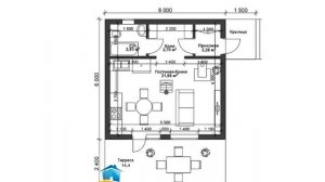 Проект одноэтажного дома 36 квадратных метров (№-179)