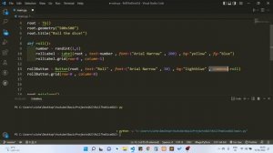 Roll the dice using tkinter python | Basic tkinter projects for beginners