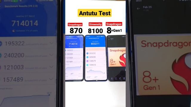 Snapdragon 8+Gen1 vs 870 vs Dimensity 8100 ???