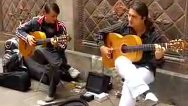 Испания, Барселона. Музыканты. смотреть онлайн