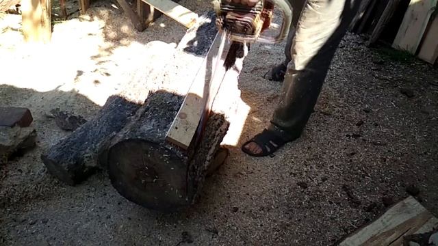 Продольный распил бревен на слебы. смотреть онлайн