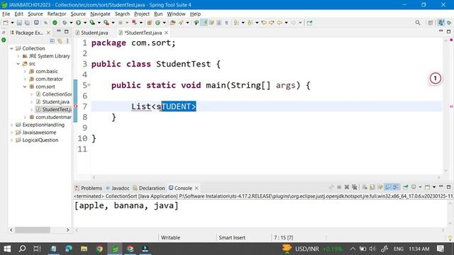 Sorting on collection using comparable interface смотреть онлайн