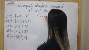 Esa 2016 - Resolva a equação de 3º grau - x³ -2x² - 5x+6=0 | Somatize | Professora Edna Mendes