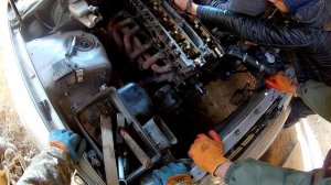 Toyota Mark II 1JZ GE — 2,5 л,  ремонт снятие головки 3 часть