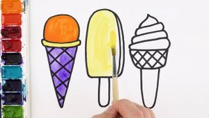 Рисуем и раскашиваем 3 красивых мороженных! \\ Рисование для девочек! Давайте рисовать  вместе!
