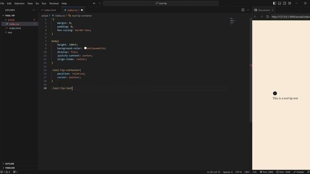 How To Create Tooltip With Only CSS | HTML CSS