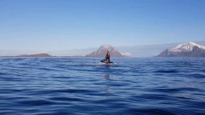 Seadoo spark trixx riding big waves in Norwegian sea.