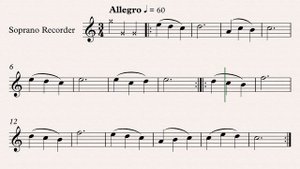 Ф.Шуберт Вальс - видеоминусовка с нотами для блокфлейты, темп 60