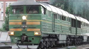 2ТЭ116-1045 c товарным поездом