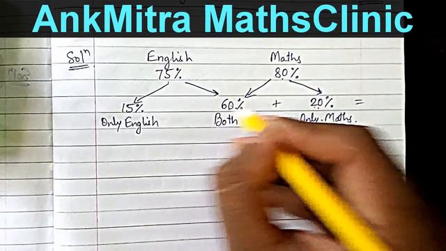 Maths || Word Problem || Find Total students; % of stdnts. passing Eng/Math/Both & failures Given смотреть онлайн