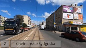 Tramwaje Grudziądz 2019 - CABVIEW. Linia 2 Rządz - Tarpno.