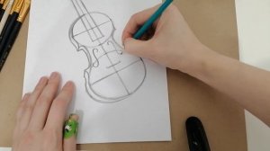 Рисуем скрипку! how to draw a violin?