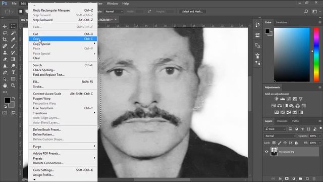 Photo restoration tutorial in Adobe Photoshop смотреть онлайн