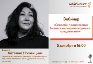 Вебинар «Способы продвижения бизнеса перед новогодними праздниками»