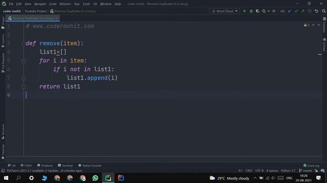 How to remove duplicates from a Python List