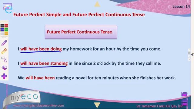 Intermediate Lesson 14: Future Perfect Simple - Future Perfect Continuous┃İngilizce Gramer | MyECO