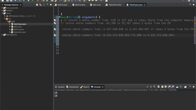 Data Types in java смотреть онлайн