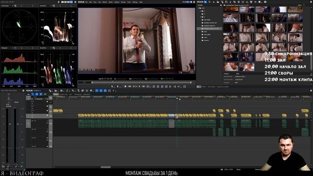 МОНТАЖ 3-х камерной свадьбы за 1 день. Editing of a 3-camerar wedding in 1 day. 2 часть смотреть онлайн