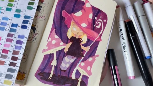 Рисую иллюстрацию в скетчбуке/Спиртовые маркеры смотреть онлайн