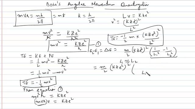 Bohr's Angular Momentum Quantization Principle