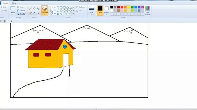 Very Easy House Scenery Drawing || ms paint me Scenery kaise banaye || #Scenery.. смотреть онлайн