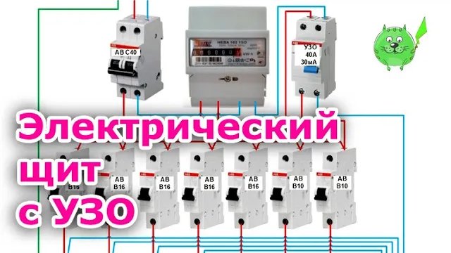 Простой электрический щиток с УЗО или дифференциальным автоматом