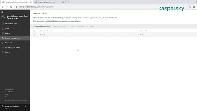 How to manage different security profiles inside Kaspersky Endpoint Security Cloud смотреть онлайн