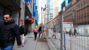 Downtown Montreal, Walking Ste-Catherine Street. Montreal City Walking Tour.