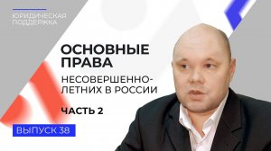 Юридическая поддержка. Выпуск 38. Основные права несовершеннолетних в России (часть 2)