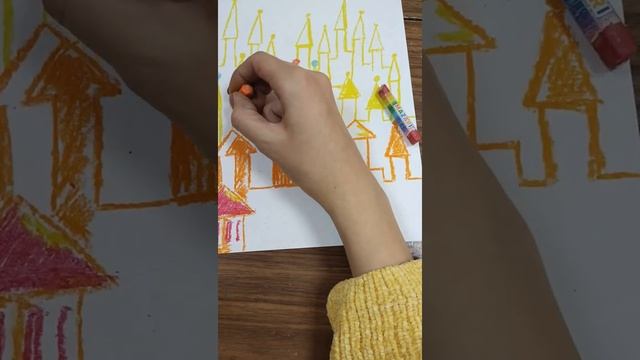 Рисуем сказочный город ✨ Нетрадиционные техники рисования смотреть онлайн