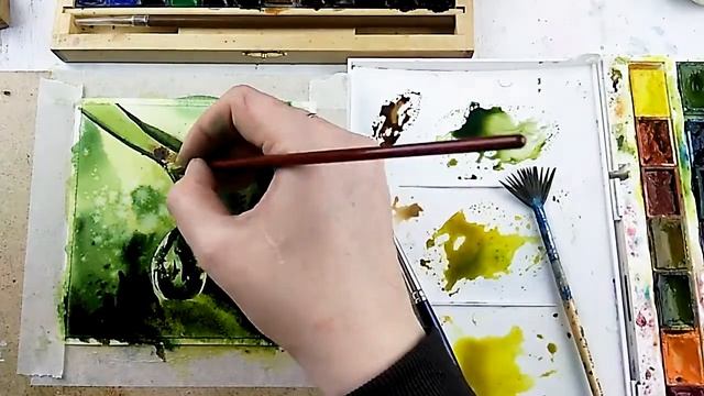 Как нарисовать каплю воды? Рисунок акварелью. смотреть онлайн