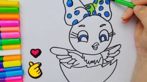 Как нарисовать пасхального цыплёнка. Для детей.