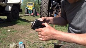 Трактор МТЗ 82//разрезал масляный фильтр//что с ним стало