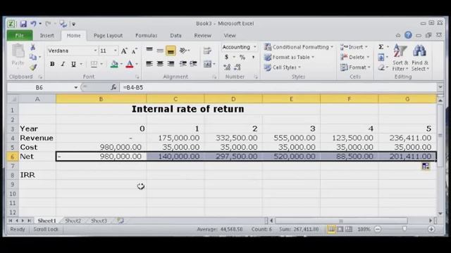Calculate Internal Rate of Return for a project using Microsoft Excel смотреть онлайн