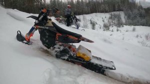 Первый раз на сноубайке