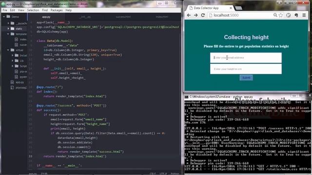 How to create web application using python flask & postgresql - create a web application using flas