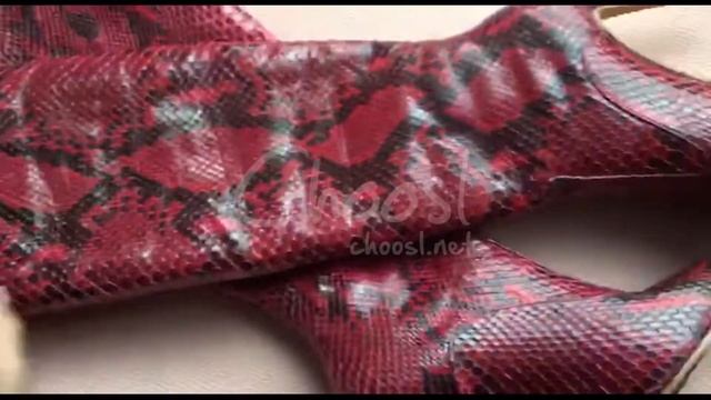 Сапоги из кожи питона  на шпильке  Choosl