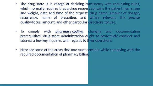 Documentation in Pharmacy Billing